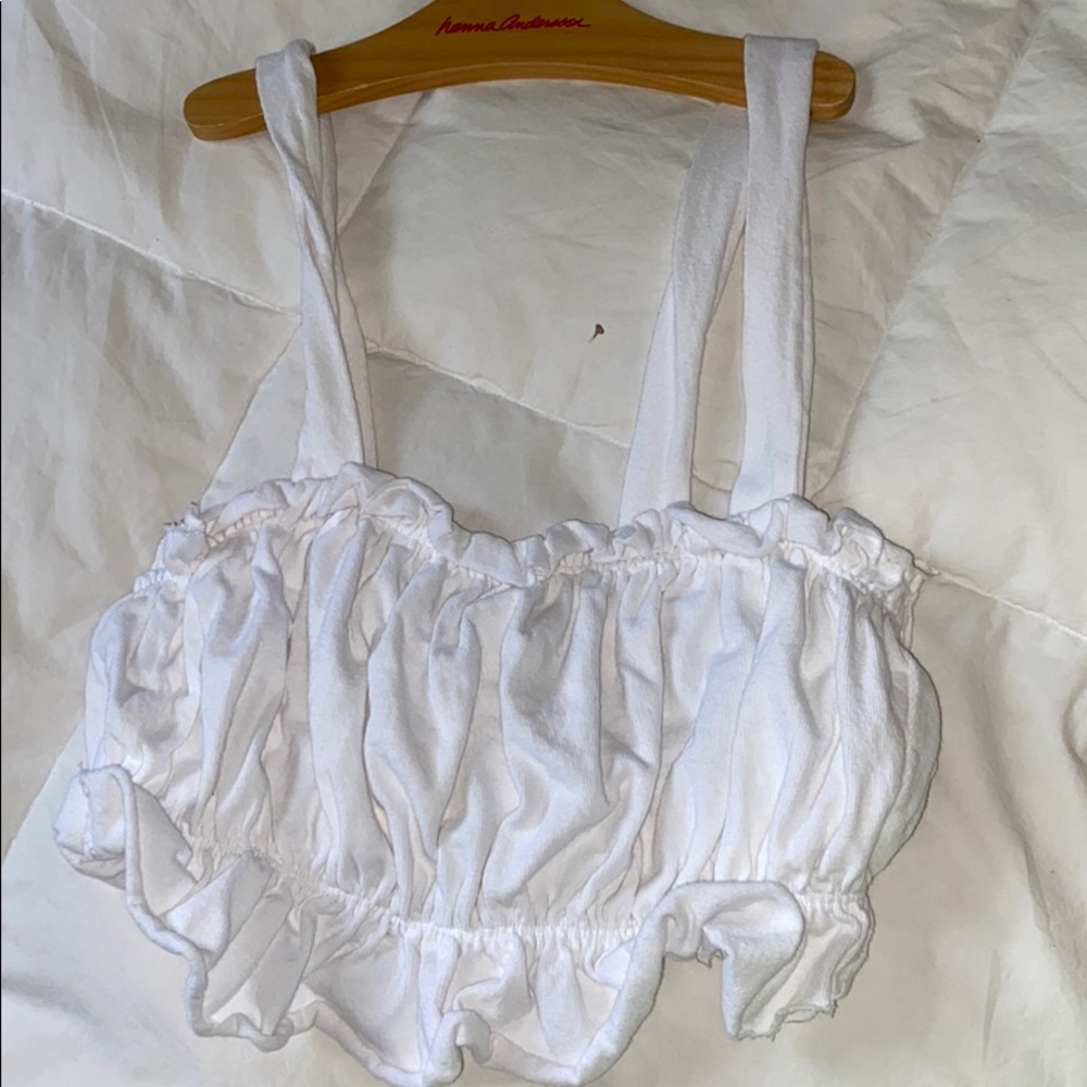 Urban outfitters cropped ruffle tank small